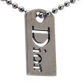 ディオール Diorロゴ プレート ボールチェーン ネックレス シルバー メタル レディース Dior 【中古】